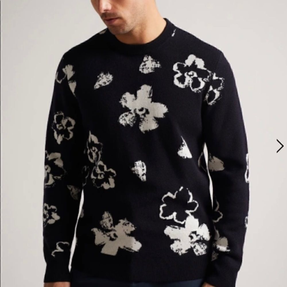 Ted Baker turtleneck, black and blue